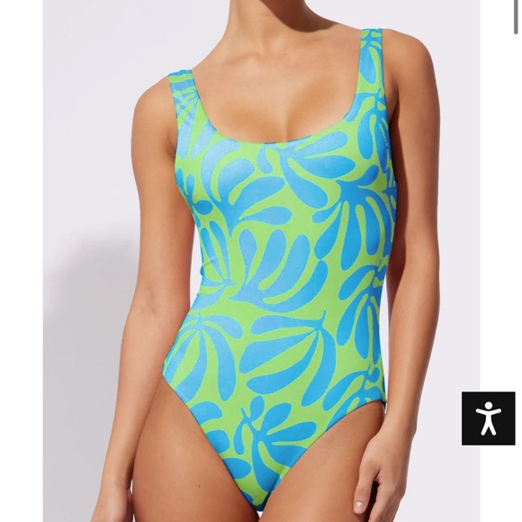 Solid & Striped Anne Marie Reversible One Piece Mixed Leaf Print - Picture 2 of 6